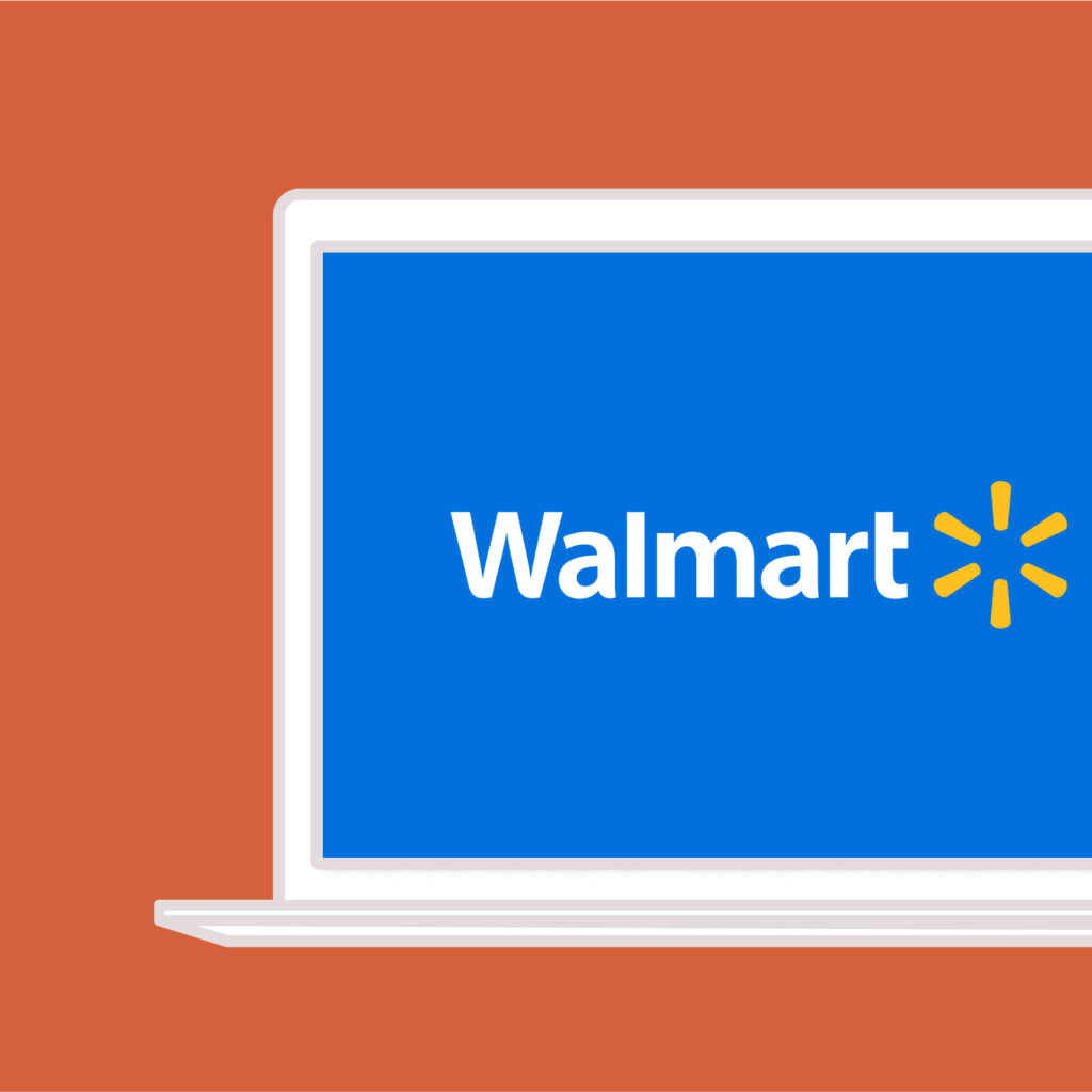 Image of Walmart on laptop